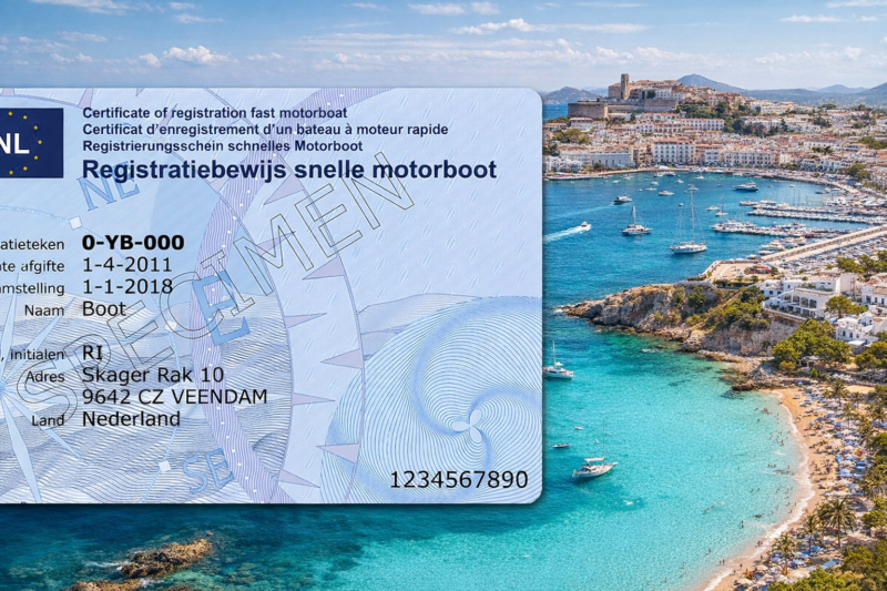 dutch boat license for boat hire in Ibiza